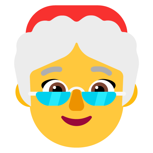 Microsoft design of the Mrs. Claus emoji verson:Windows-11-22H2
