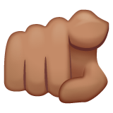 Whatsapp Whatsapp design of the index pointing at the viewer: medium skin tone emoji verson:2.23.2.72