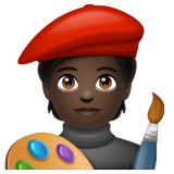 Whatsapp design of the artist: dark skin tone emoji verson:2.23.2.72