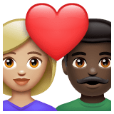 Whatsapp design of the couple with heart: woman man medium-light skin tone dark skin tone emoji verson:2.23.2.72