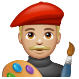 Whatsapp design of the man artist: medium-light skin tone emoji verson:2.23.2.72