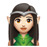 Whatsapp design of the woman elf: light skin tone emoji verson:2.23.2.72