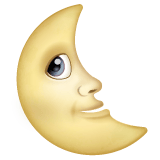 Whatsapp design of the last quarter moon face emoji verson:2.23.2.72