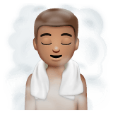 Whatsapp design of the man in steamy room: medium skin tone emoji verson:2.23.2.72