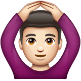 Whatsapp design of the man gesturing OK: light skin tone emoji verson:2.23.2.72