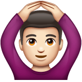 Whatsapp design of the man gesturing OK: light skin tone emoji verson:2.23.2.72