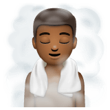 Whatsapp design of the man in steamy room: medium-dark skin tone emoji verson:2.23.2.72