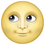 Whatsapp design of the full moon face emoji verson:2.23.2.72