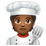 Whatsapp design of the cook: medium-dark skin tone emoji verson:2.23.2.72