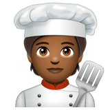 Whatsapp Whatsapp design of the cook: medium-dark skin tone emoji verson:2.23.2.72