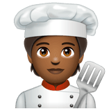 Whatsapp design of the cook: medium-dark skin tone emoji verson:2.23.2.72