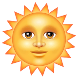 Whatsapp design of the sun with face emoji verson:2.23.2.72