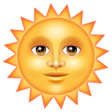 Whatsapp design of the sun with face emoji verson:2.23.2.72