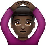 Whatsapp design of the man gesturing OK: dark skin tone emoji verson:2.23.2.72