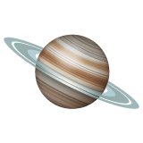 Whatsapp design of the ringed planet emoji verson:2.23.2.72