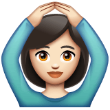 Whatsapp design of the woman gesturing OK: light skin tone emoji verson:2.23.2.72