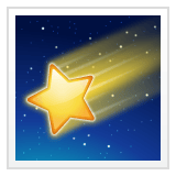 Whatsapp design of the shooting star emoji verson:2.23.2.72
