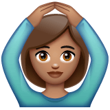 Whatsapp design of the woman gesturing OK: medium skin tone emoji verson:2.23.2.72