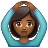 Whatsapp design of the woman gesturing OK: medium-dark skin tone emoji verson:2.23.2.72