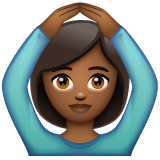 Whatsapp design of the woman gesturing OK: medium-dark skin tone emoji verson:2.23.2.72