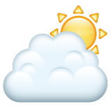 Whatsapp design of the sun behind cloud emoji verson:2.23.2.72
