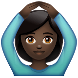 Whatsapp design of the woman gesturing OK: dark skin tone emoji verson:2.23.2.72