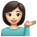 Whatsapp design of the person tipping hand: light skin tone emoji verson:2.23.2.72