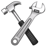Whatsapp design of the hammer and wrench emoji verson:2.23.2.72