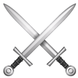 Whatsapp design of the crossed swords emoji verson:2.23.2.72