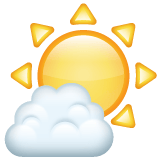 Whatsapp design of the sun behind small cloud emoji verson:2.23.2.72