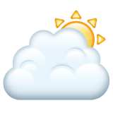 Whatsapp design of the sun behind large cloud emoji verson:2.23.2.72