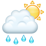 Whatsapp design of the sun behind rain cloud emoji verson:2.23.2.72