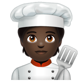 Whatsapp design of the cook: dark skin tone emoji verson:2.23.2.72