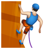 Whatsapp design of the man climbing: light skin tone emoji verson:2.23.2.72