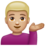 Whatsapp design of the man tipping hand: medium-light skin tone emoji verson:2.23.2.72