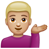 Whatsapp design of the man tipping hand: medium-light skin tone emoji verson:2.23.2.72