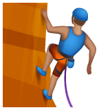 Whatsapp design of the man climbing: medium skin tone emoji verson:2.23.2.72