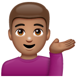 Whatsapp design of the man tipping hand: medium skin tone emoji verson:2.23.2.72