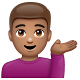 Whatsapp design of the man tipping hand: medium skin tone emoji verson:2.23.2.72