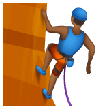 Whatsapp design of the man climbing: medium-dark skin tone emoji verson:2.23.2.72