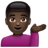 Whatsapp design of the man tipping hand: dark skin tone emoji verson:2.23.2.72