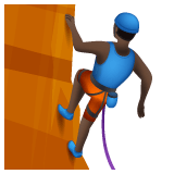 Whatsapp design of the man climbing: dark skin tone emoji verson:2.23.2.72