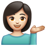 Whatsapp design of the woman tipping hand: light skin tone emoji verson:2.23.2.72