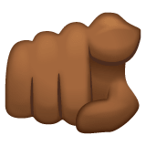 Whatsapp design of the index pointing at the viewer: medium-dark skin tone emoji verson:2.23.2.72