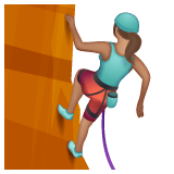 Whatsapp design of the woman climbing: medium skin tone emoji verson:2.23.2.72