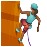 Whatsapp design of the woman climbing: medium-dark skin tone emoji verson:2.23.2.72
