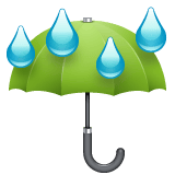 Whatsapp design of the umbrella with rain drops emoji verson:2.23.2.72