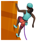 Whatsapp design of the woman climbing: dark skin tone emoji verson:2.23.2.72