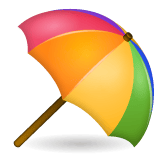Whatsapp design of the umbrella on ground emoji verson:2.23.2.72