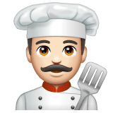 Whatsapp design of the man cook: light skin tone emoji verson:2.23.2.72